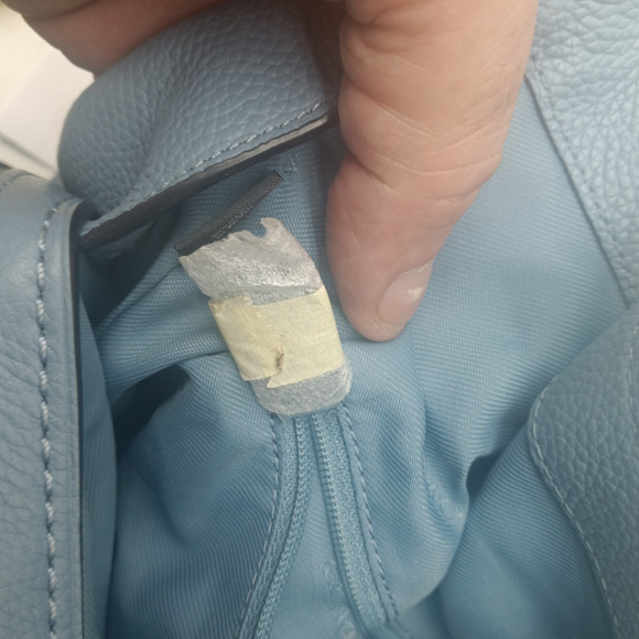 Coach 57125 Edie Turnlock Chambray Blue Triple Compartment Shoulder Bag - Picture 14 of 16